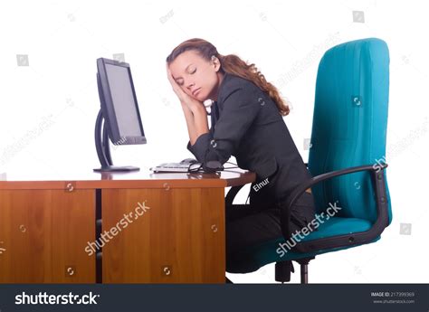 Sleepy Woman Sleeping Desk Stock Photo 217399369 Shutterstock