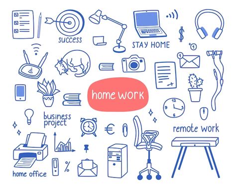 Premium Vector Work From Home A Set Of Objects