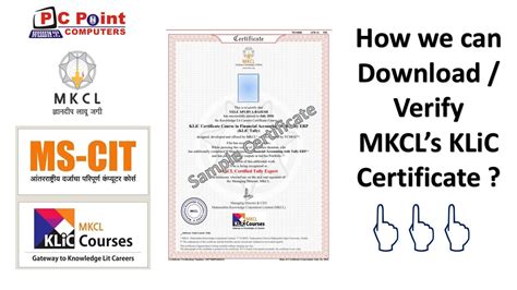 How To Verify Mkcl Klic Certificate Klic Certificate Download Kaise