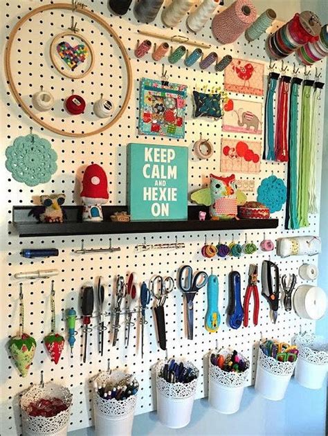 Craft Room Makeover Ideas 24 Pegboard Craft Room Space Crafts