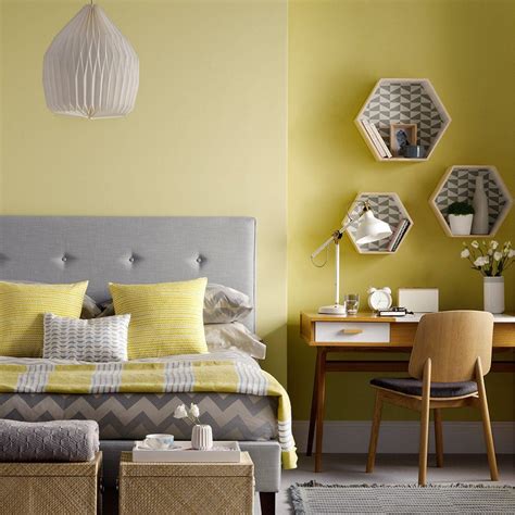 Yellow And Grey Wall Decor Grey Painted Bedroom Furniture Yellow Walls