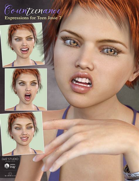 counteenance expressions for teen josie 7 and genesis 3 female s daz 3d