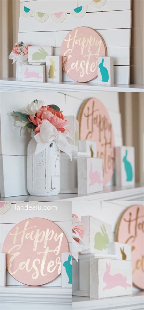 Mantel decorations shouldn't just be limited to christmas! Pretty Easter Mantel Decorations - Eighteen25