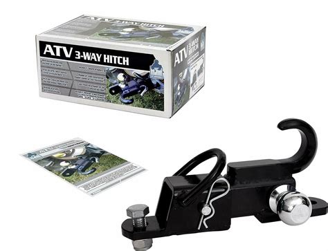 Atv 3 Way Function Receiver Hitch W 2 Hitch Ball And Tow Hook 4 Lawn