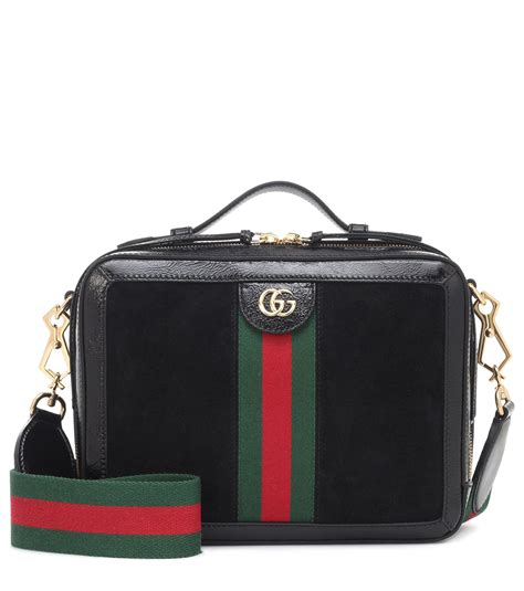 Gucci Ophidia Suede And Leather Shoulder Bag In Black Lyst