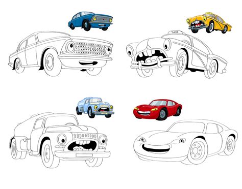Funny Cars Coloring Book Childrens Coloring Book With Etsy