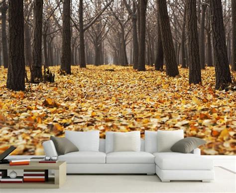 Beibehang Custom Wallpaper Autumn Leaves Full Of Poplar Forest Natural