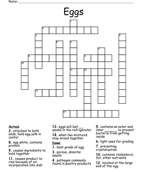 Eggs Crossword Wordmint