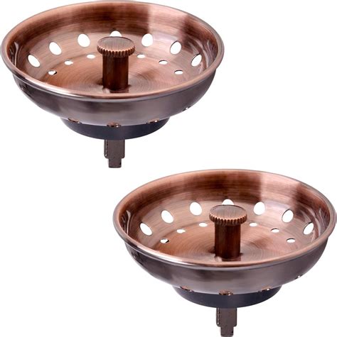 Kone Copper Kitchen Sink Strainer Basket 2 Pcs Stainless Steel Antique