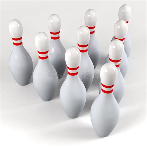 Ten Bowling Pins Stock Illustration Image Of Dimensional 11706891