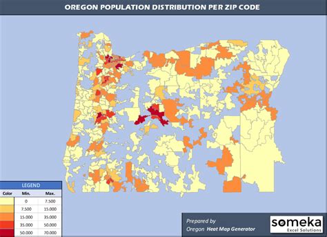 Oregon Zip Code Map And Population List In Excel