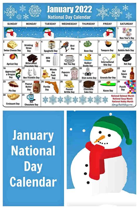 Get The January National Day Calendar Printable National Day