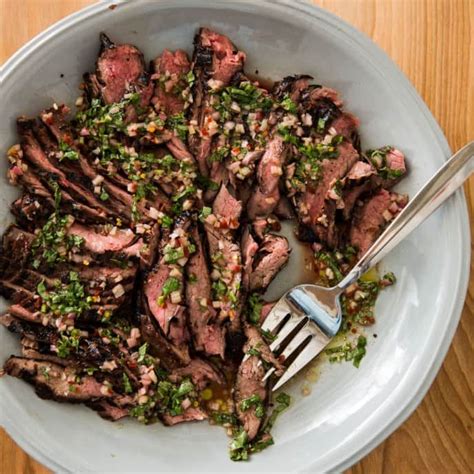 Grilled Flank Steak With Basil Dressing Cooks Country Recipe