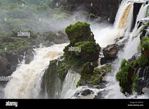 Waterfalls From Salto Mbigua Overlook Iguazu National Park Argentina