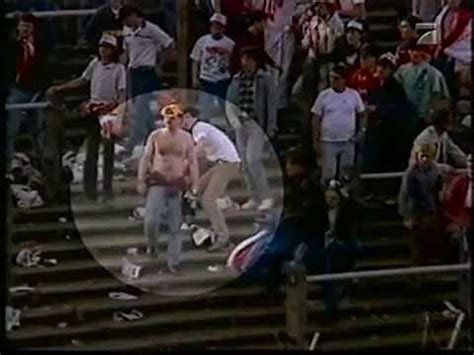 Heysel stadium's sector z terrace had grass poking through the crumbling concrete. Heysel Stadium Disaster 1985 - German TV documentary (1999 ...