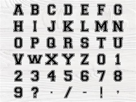 Download Varsity font SVG, College Alphabet, Monogram Svg