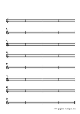 Comme on l'a vu un peu plus haut, les notes de musiques figurent sur la portée, et c'est la clé qui va définir leur position. partition musique vide