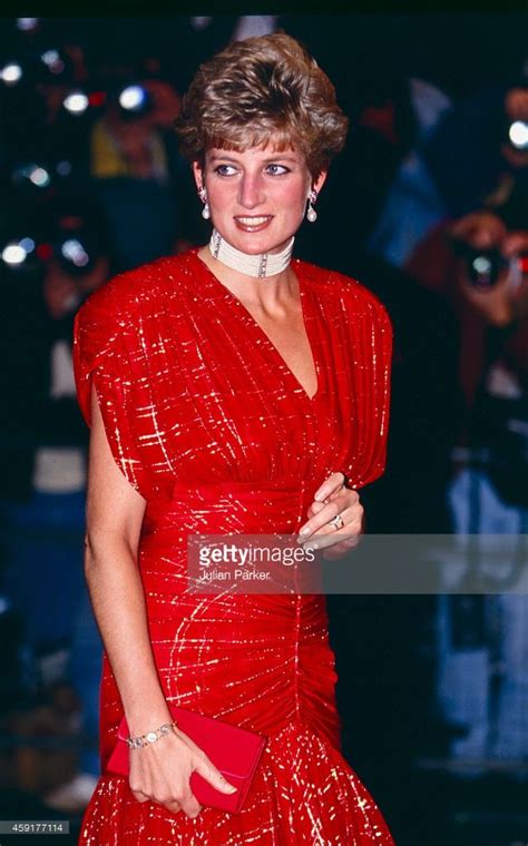 Diana Princess Of Wales Attends The Premiere Of Hot Shots In