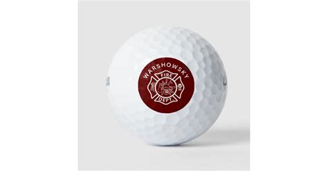 Custom Red And White Fireman Emblem Symbols Golf Balls Zazzle