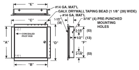 Gypsum partition system ceiling access panel. Model # CAD-DW2424 CAD-DW - Ceiling or Wall Access Doors ...
