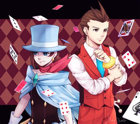 Apollo Justice And Trucy Wright Ace Attorney Drawn By Janelle Danbooru