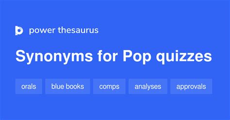 Pop Quizzes Synonyms Words And Phrases For Pop Quizzes