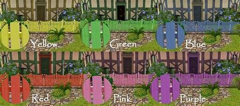 Mod The Sims Outdated 6 New Bright Colours Of The Picket Fence