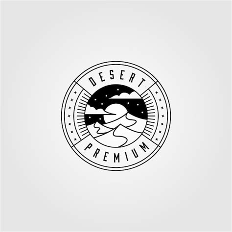 Premium Vector Night Desert Logo Line Art Design
