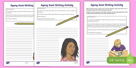 Sex And Relationships Education Menstruation Agony Aunt Writing Worksheet