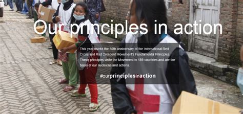 “our Principles In Action” 8 May World Red Cross And Red Crescent Day