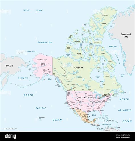 America Del Nord Mappa Politica Immagini E Fotografie Stock Ad Alta