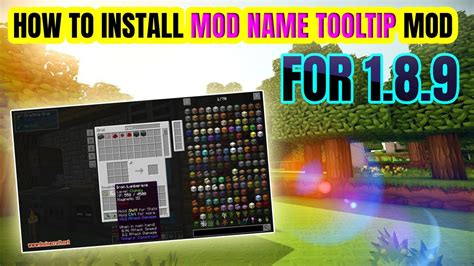 How To Install Mod Name Tooltip Mod For Minecraft 189 In 2021 Youtube
