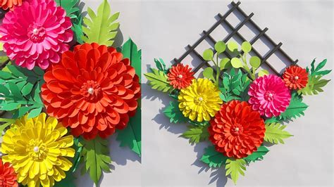 Diy Wall Hanging Craft Idea 🌺 Homemade Paper Flowers Wall Art 🌼 Easy