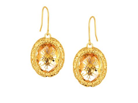 Alloys with silver and copper in various proportions. Oval Citrine Drop Earrings in 14K Yellow Gold - Richard Cannon Jewelry