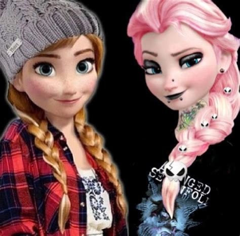Elsa And Anna Goth Disney Goth Disney Princesses Emo Disney