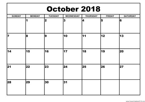 All 2019 calendars are copyrighted by us.if. October 2018 Calendar Printable - 8+ Free Word PDF - Web E ...