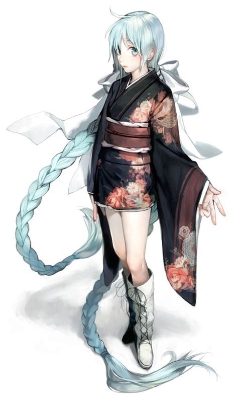 Anime Girl In Short Kimono Anime Characters Pinterest