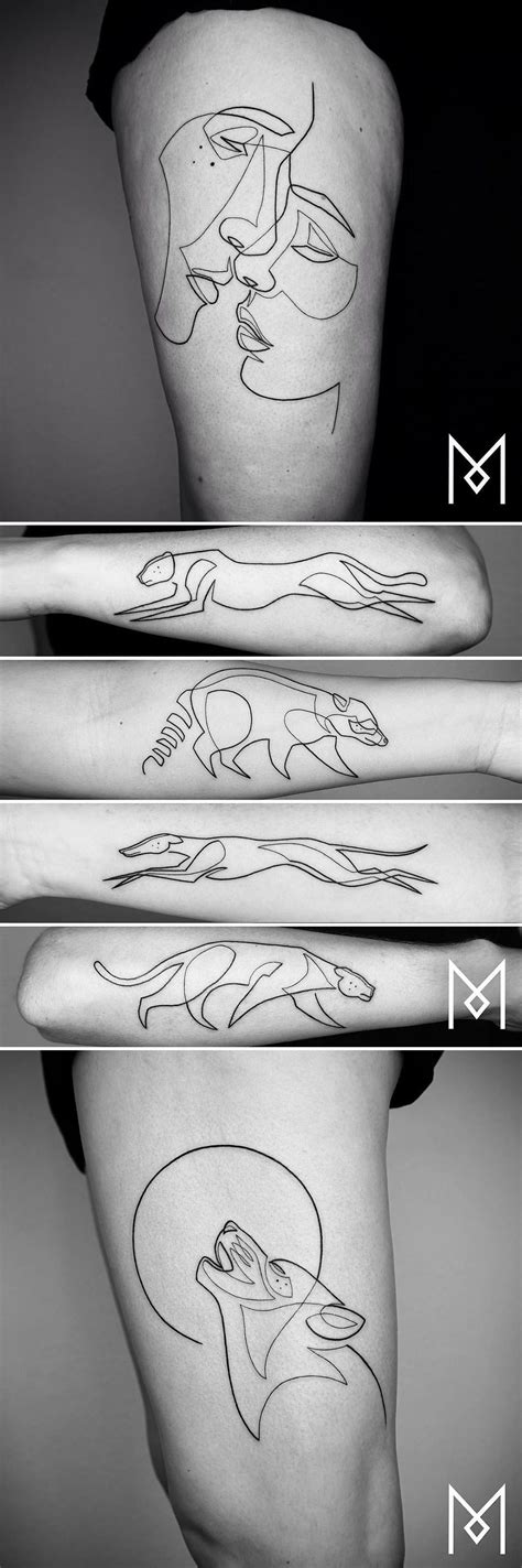 New Minimalistic Single Line Tattoos By Mo Ganji — Colossal Line