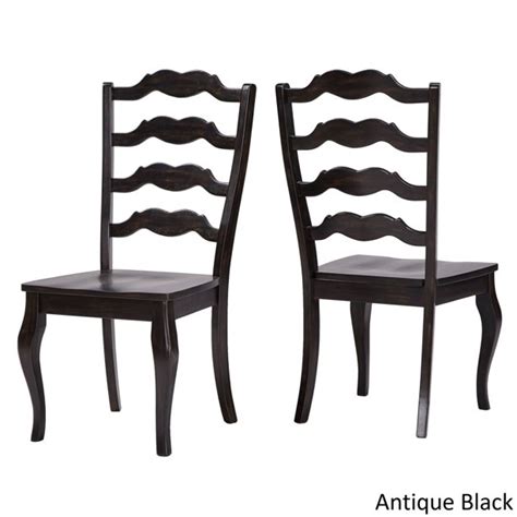Weston Home Farmhouse Dining Chair With French Ladder Back Set Of 2