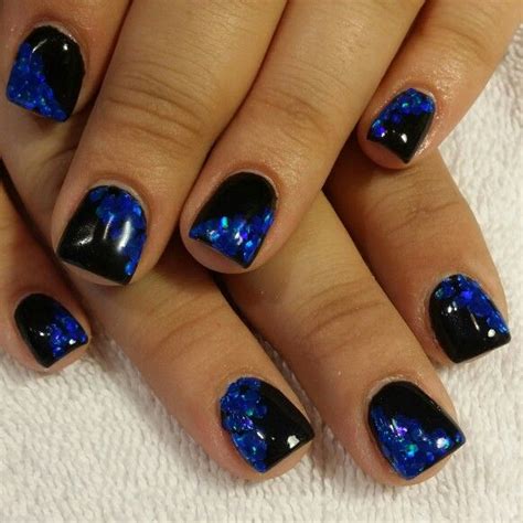 Ending jan 24 at 10:07am pst 3d 12h. Black blue glitter gel nails | Glitter gel nails, Manicure ...