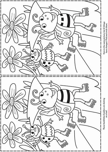 Spot Answers Differences Pages Fun Printable Coloring