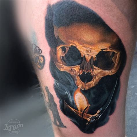 After selecting your tattoo symbol or designs, you must think properly to place your tattoo in the best part of your body. Skull & Candle Realistic Tattoo | Best tattoo design ideas