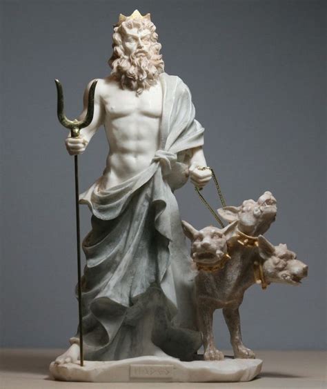 Hades Pluto God Of Underworld And Cerberus Alabaster Statue Sculpture 9
