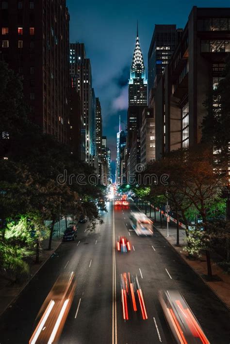 42nd Street At Night From Tudor City In Midtown Manhattan New York