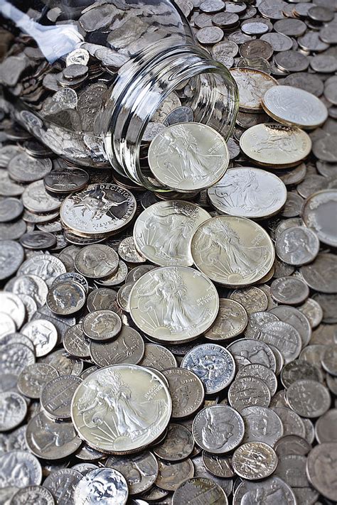 Jar Spilling Silver Coins Photograph By Garry Gay Pixels