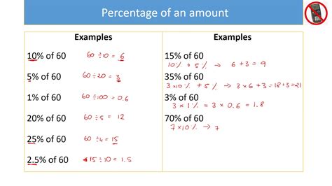 Percentage Of An Amount Without A Calculator Youtube