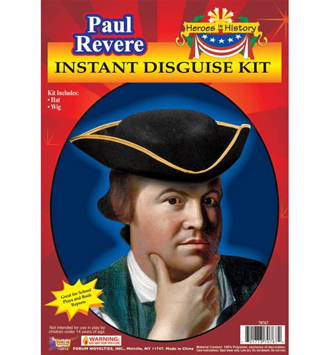Paul Revere Patriot American Revolution Colonial Mens Costume Wig Hat