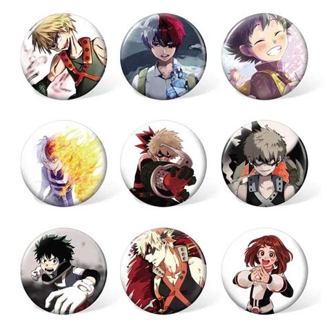 9pcslot Boku No Hero Academia Toys Brooch Badge My Hero Academia Pins