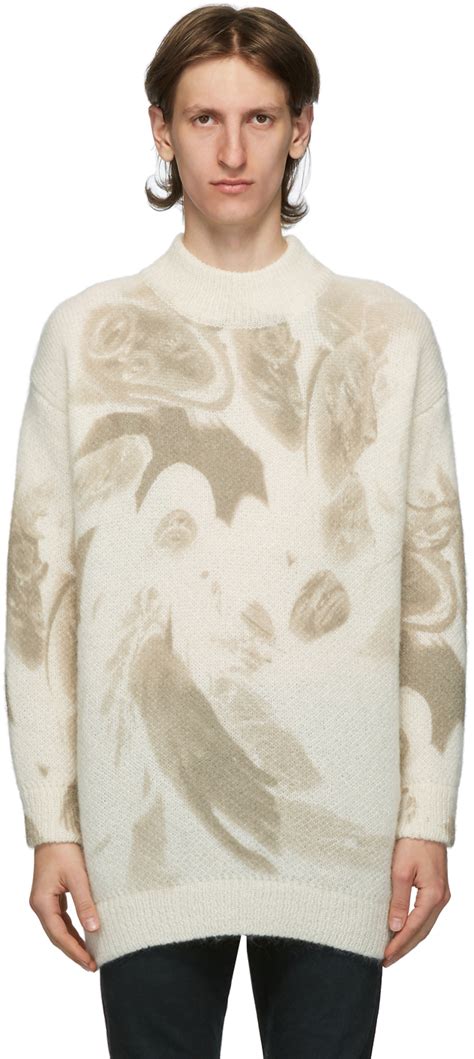 424 Off White Mohair Oversized Crewneck Sweater Ssense Canada