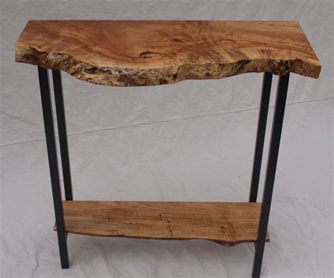 Hand Crafted Live Edge Maple Console Table By Witness Tree Studios